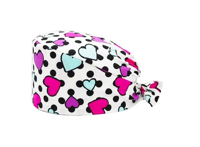 COFIA CLINICA GORRO QUIRURGICO DISEÑO LUNARES Y CORAZONES  G179 - 1