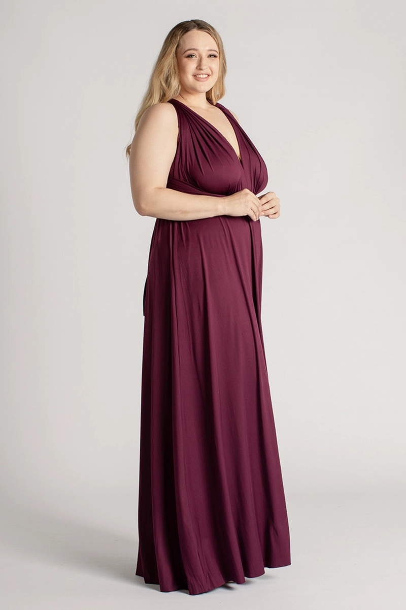 VESTIDO MULTIUSO CON ABERTURA EN PIERNA  MULTIFORMAS IDEAL PARA DAMA DE HONOR FIESTAS GALA. - 1