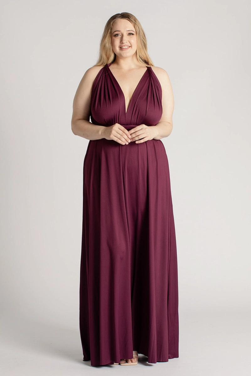 VESTIDO MULTIUSO CON ABERTURA EN PIERNA  MULTIFORMAS IDEAL PARA DAMA DE HONOR FIESTAS GALA. - 2