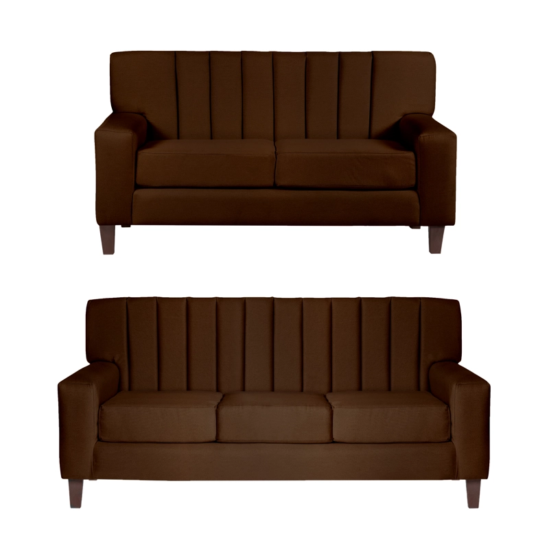 JUEGO DE LIVING CASA WOW DECO LIVING SENA 3-2 CAFÉ - 1