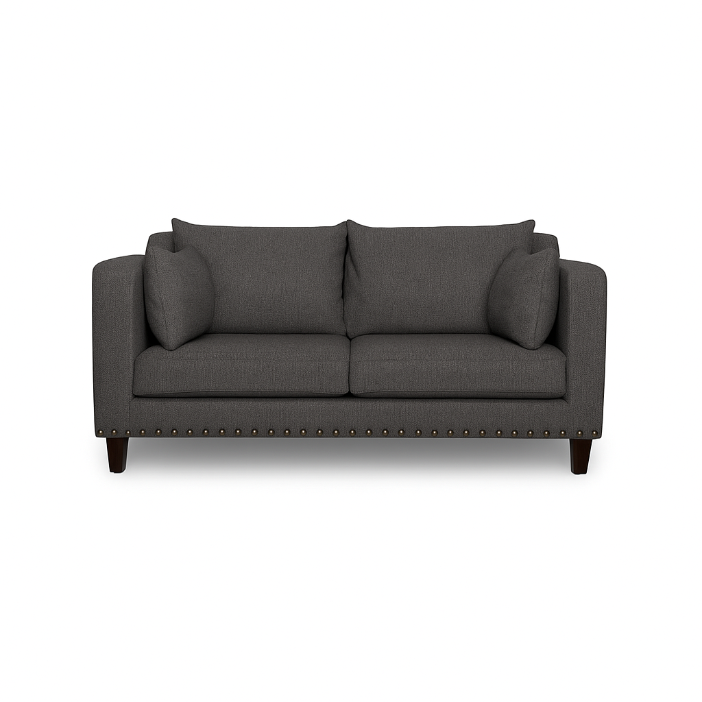 SOFA 3 Y 2 CUERPOS RIBE EN TELA GRIS, SET PARA LIVING - 10