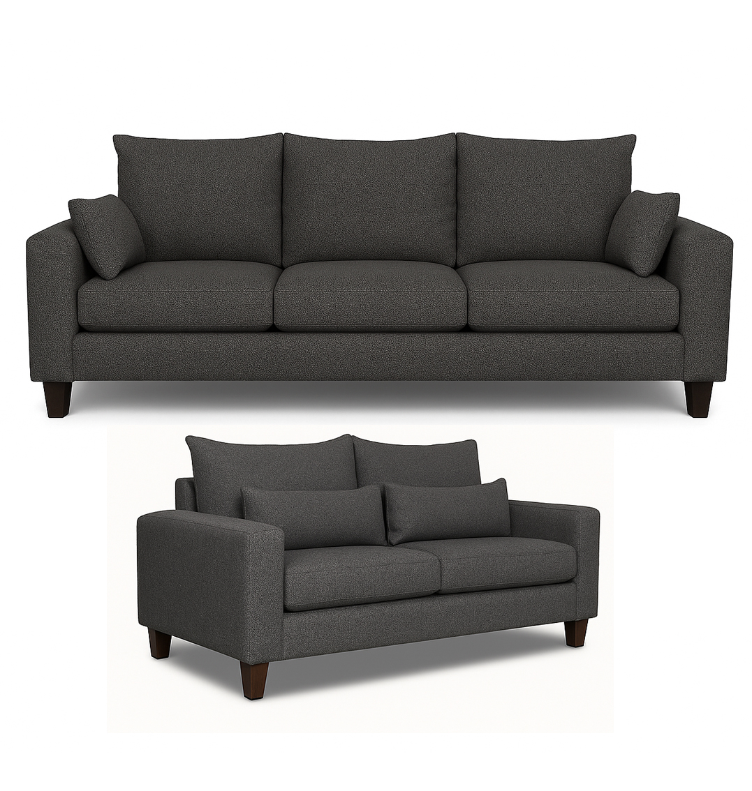 SOFA 3 Y 2 CUERPOS RAMIS EN TELA GRIS, SET PARA LIVING - 5
