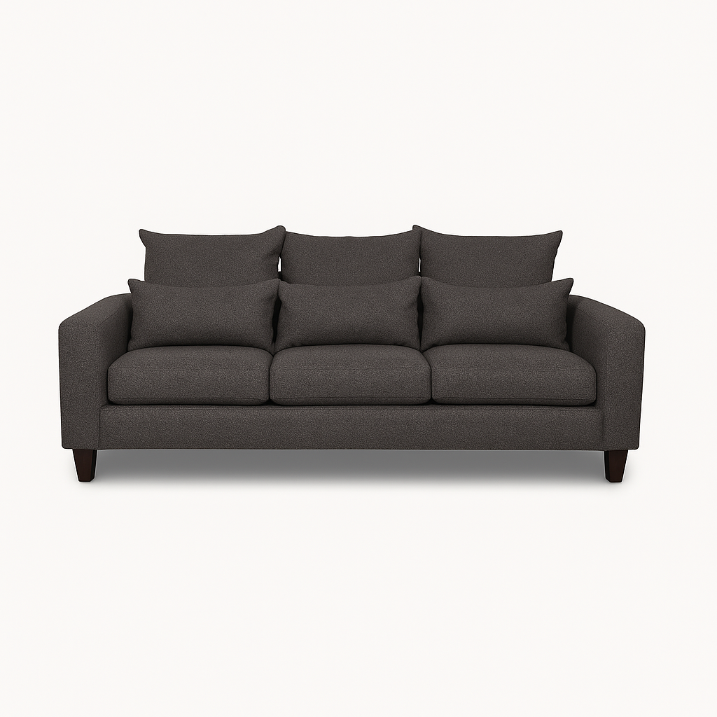 SOFA 3 Y 2 CUERPOS RAMIS EN TELA GRIS, SET PARA LIVING - 6