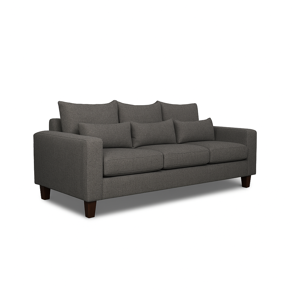 SOFA 3 Y 2 CUERPOS RAMIS EN TELA GRIS, SET PARA LIVING - 7
