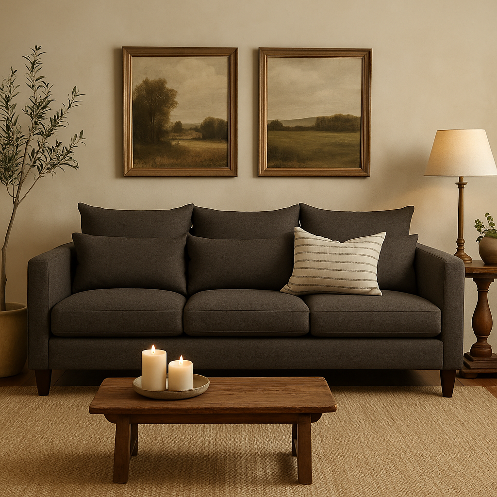 SOFA 3 Y 2 CUERPOS RAMIS EN TELA GRIS, SET PARA LIVING - 12