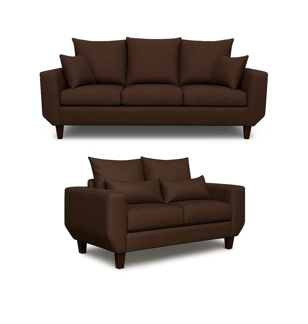 SOFA 3 Y 2 CUERPOS ROQUE EN TELA CAFE, SET PARA LIVING - 5
