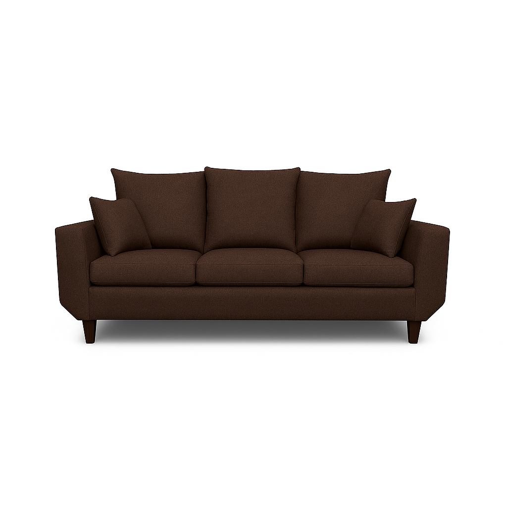 SOFA 3 Y 2 CUERPOS ROQUE EN TELA CAFE, SET PARA LIVING - 6