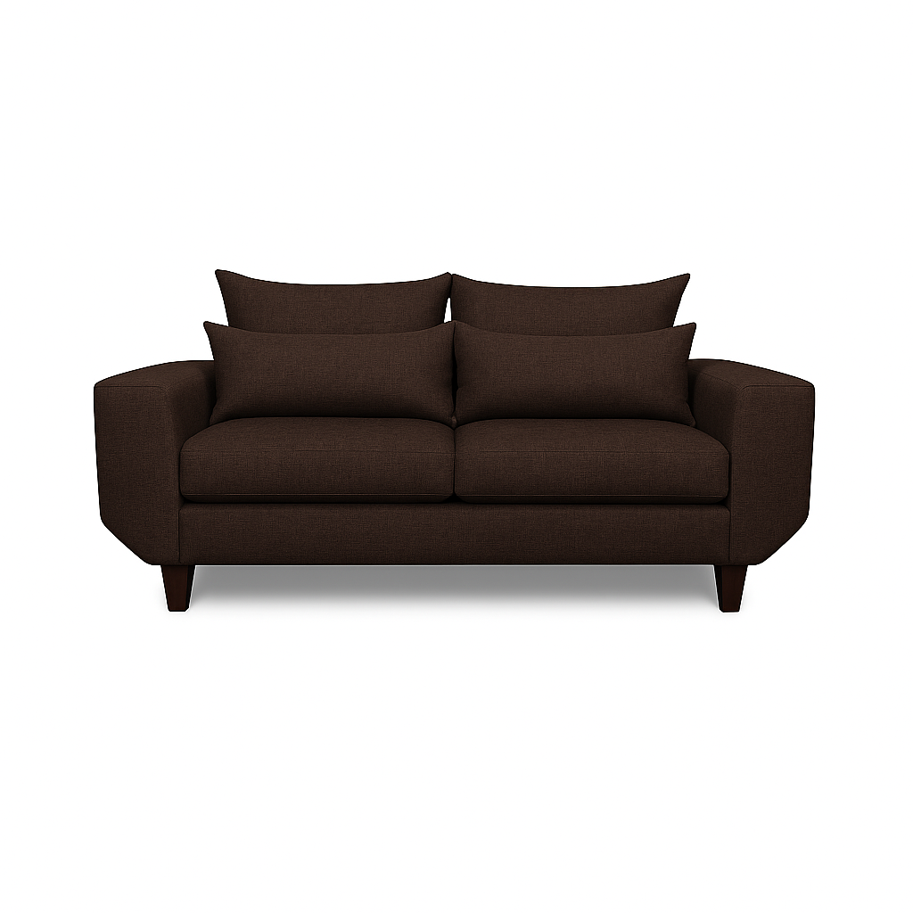 SOFA 3 Y 2 CUERPOS ROQUE EN TELA CAFE, SET PARA LIVING - 9