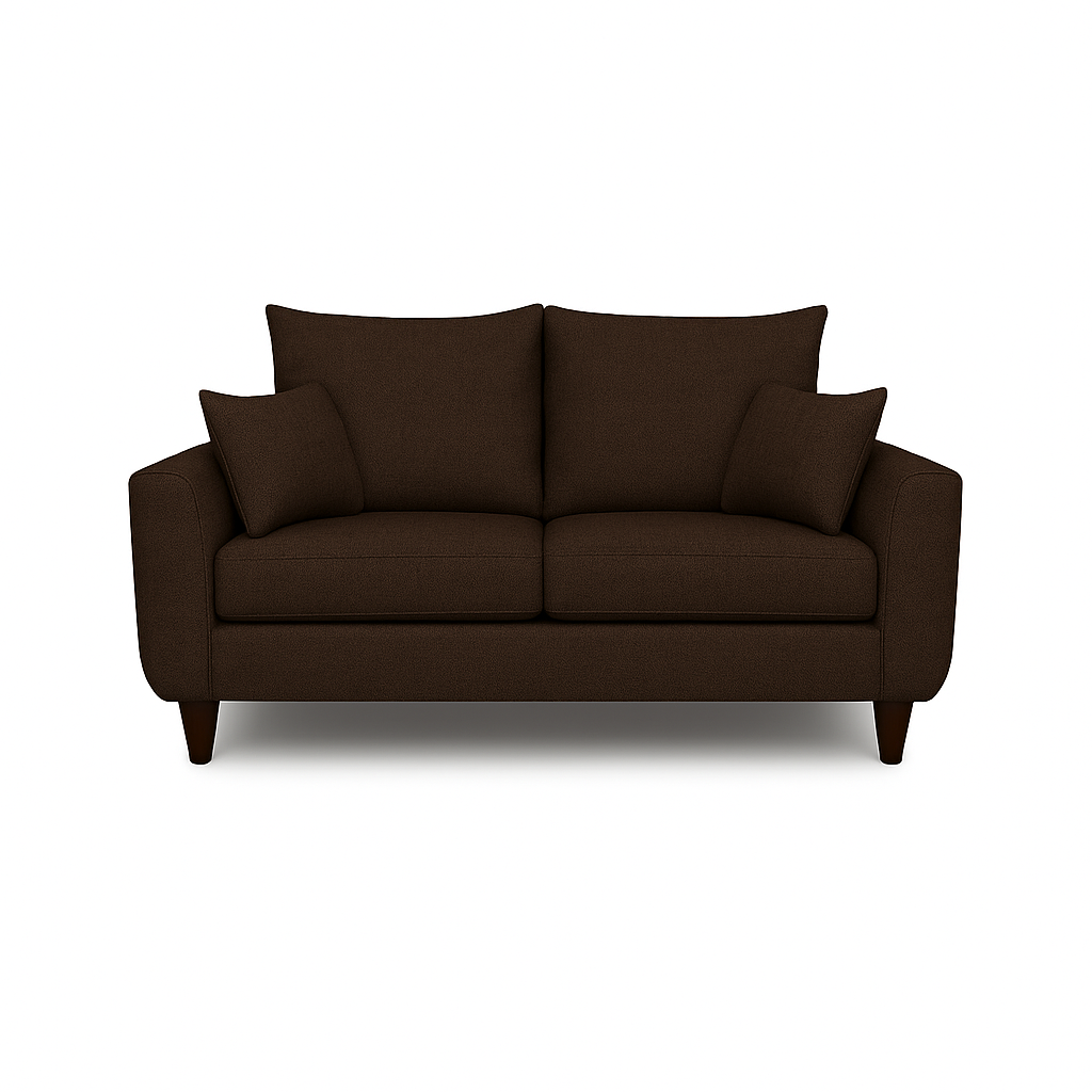 SOFA 3 Y 2 CUERPOS ROQUE EN TELA CAFE, SET PARA LIVING - 11