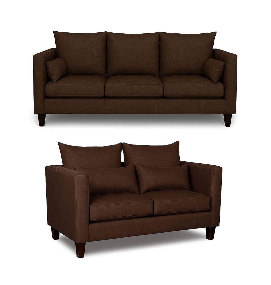 SOFA 3 Y 2 CUERPOS RAGNAR EN TELA CAFE, SET PARA LIVING - 5