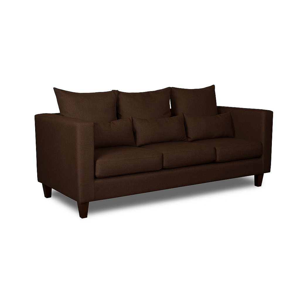 SOFA 3 Y 2 CUERPOS RAGNAR EN TELA CAFE, SET PARA LIVING - 8