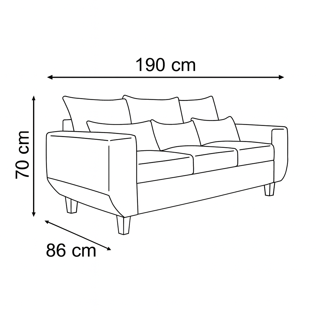 SOFA 3 Y 2 CUERPOS ROQUE EN TELA BEIGE, SET PARA LIVING - 3