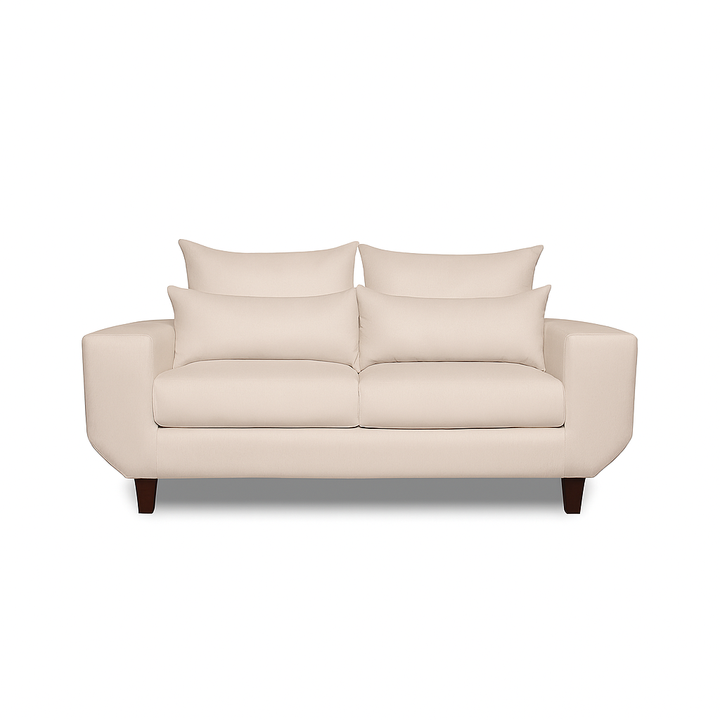 SOFA 3 Y 2 CUERPOS ROQUE EN TELA BEIGE, SET PARA LIVING - 9