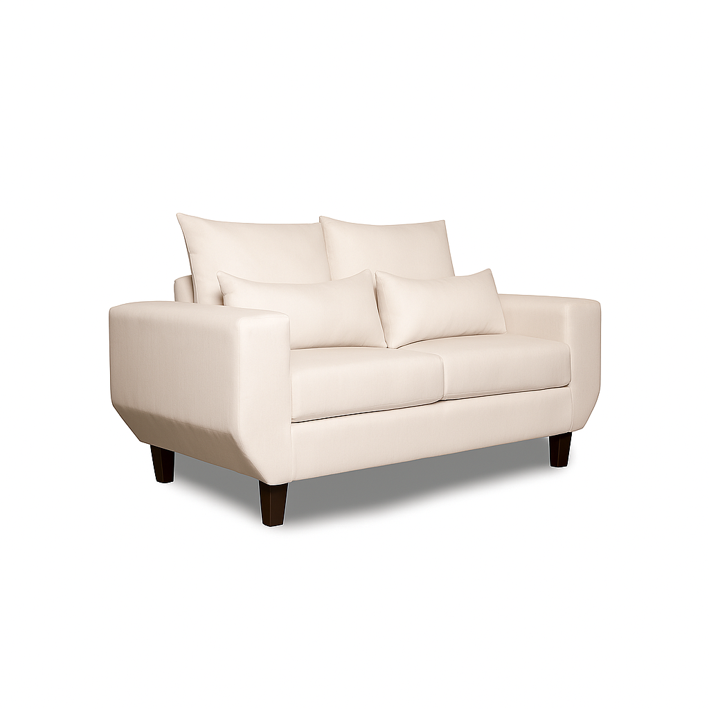 SOFA 3 Y 2 CUERPOS ROQUE EN TELA BEIGE, SET PARA LIVING - 10