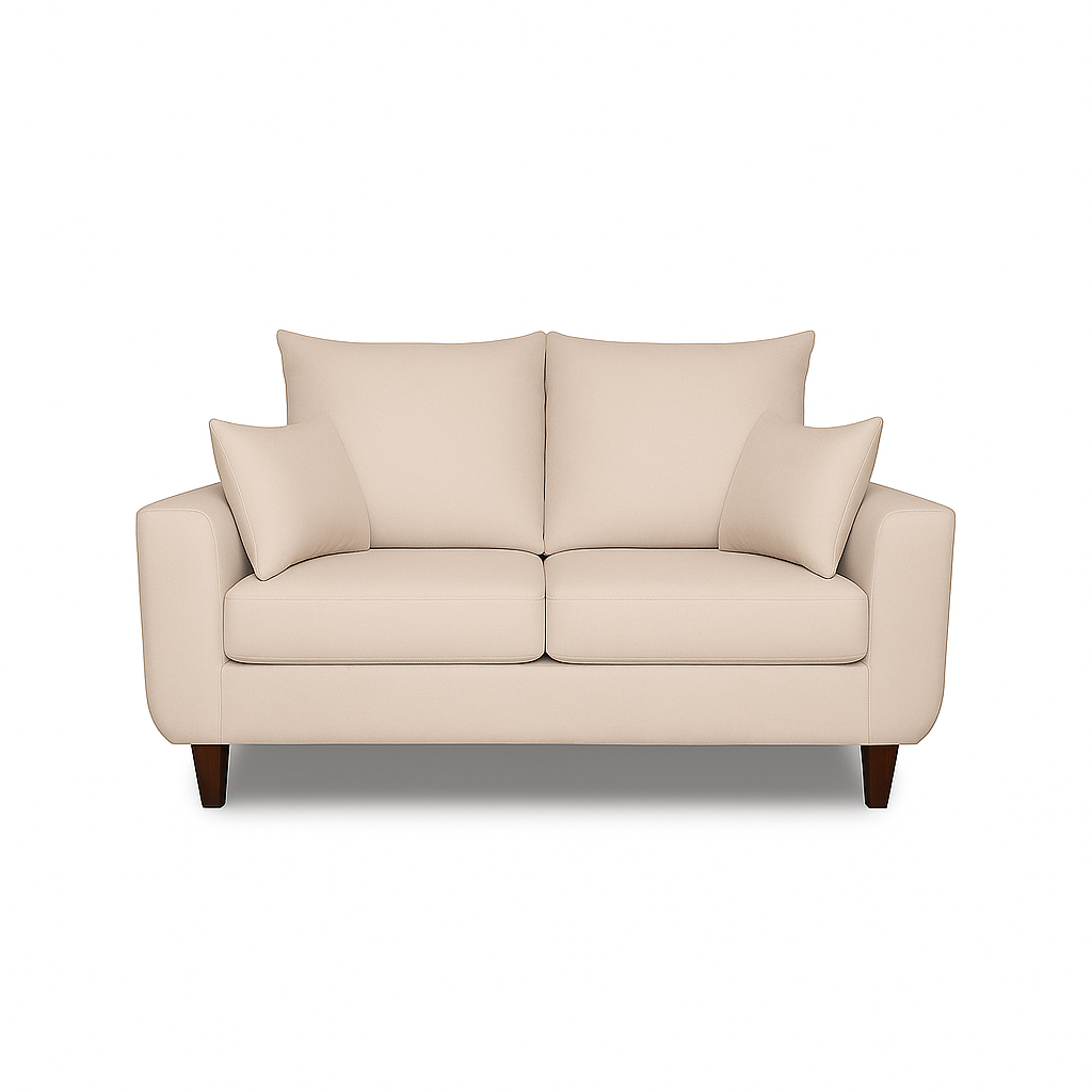 SOFA 3 Y 2 CUERPOS ROQUE EN TELA BEIGE, SET PARA LIVING - 11