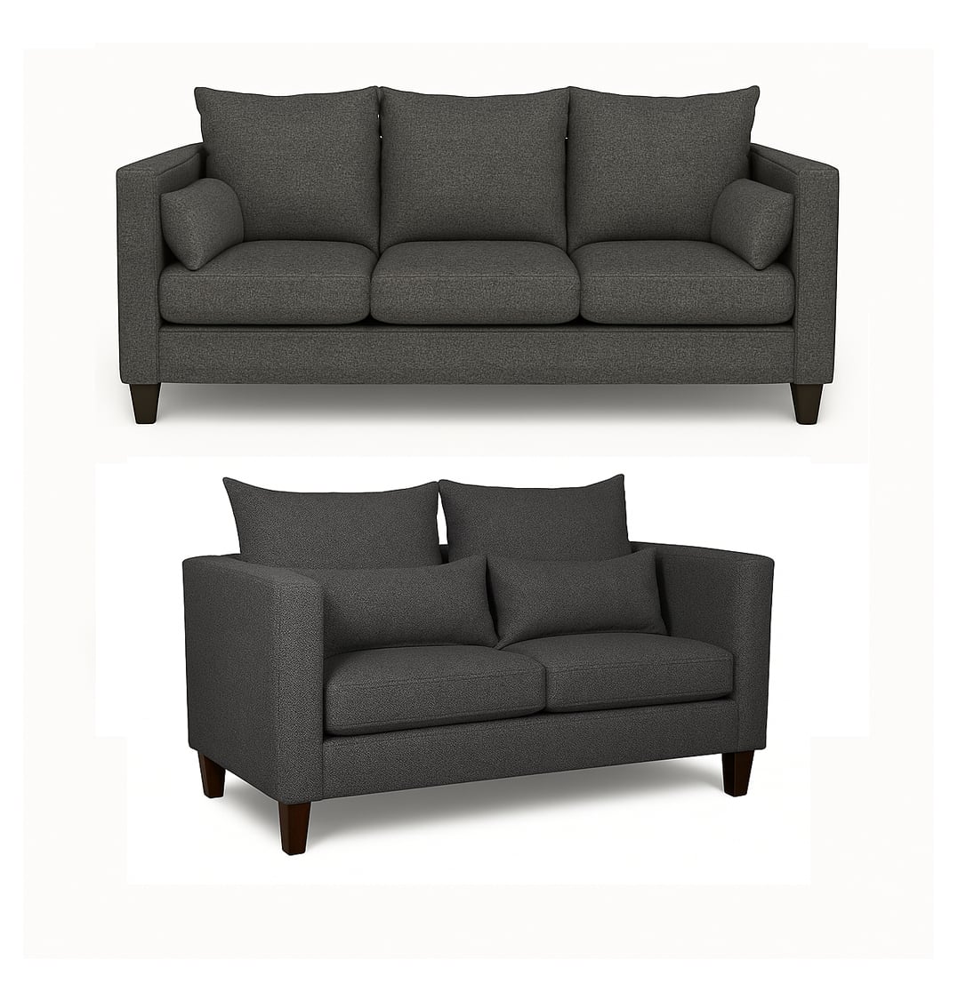 SOFA 3 Y 2 CUERPOS RAGNAR EN TELA GRIS, SET PARA LIVING - 5