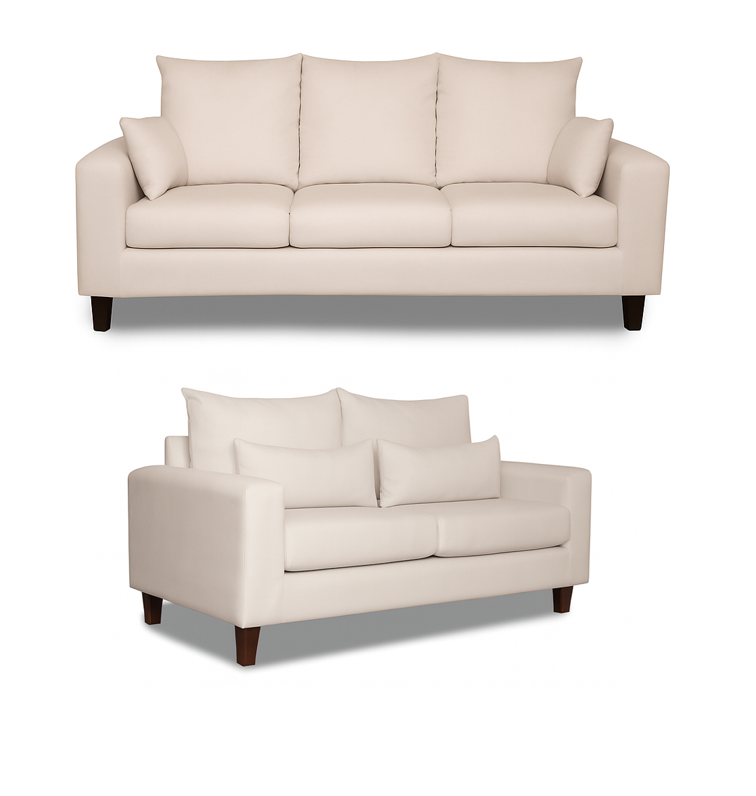 SOFA 3 Y 2 CUERPOS RAMIS EN TELA BEIGE, SET PARA LIVING - 5