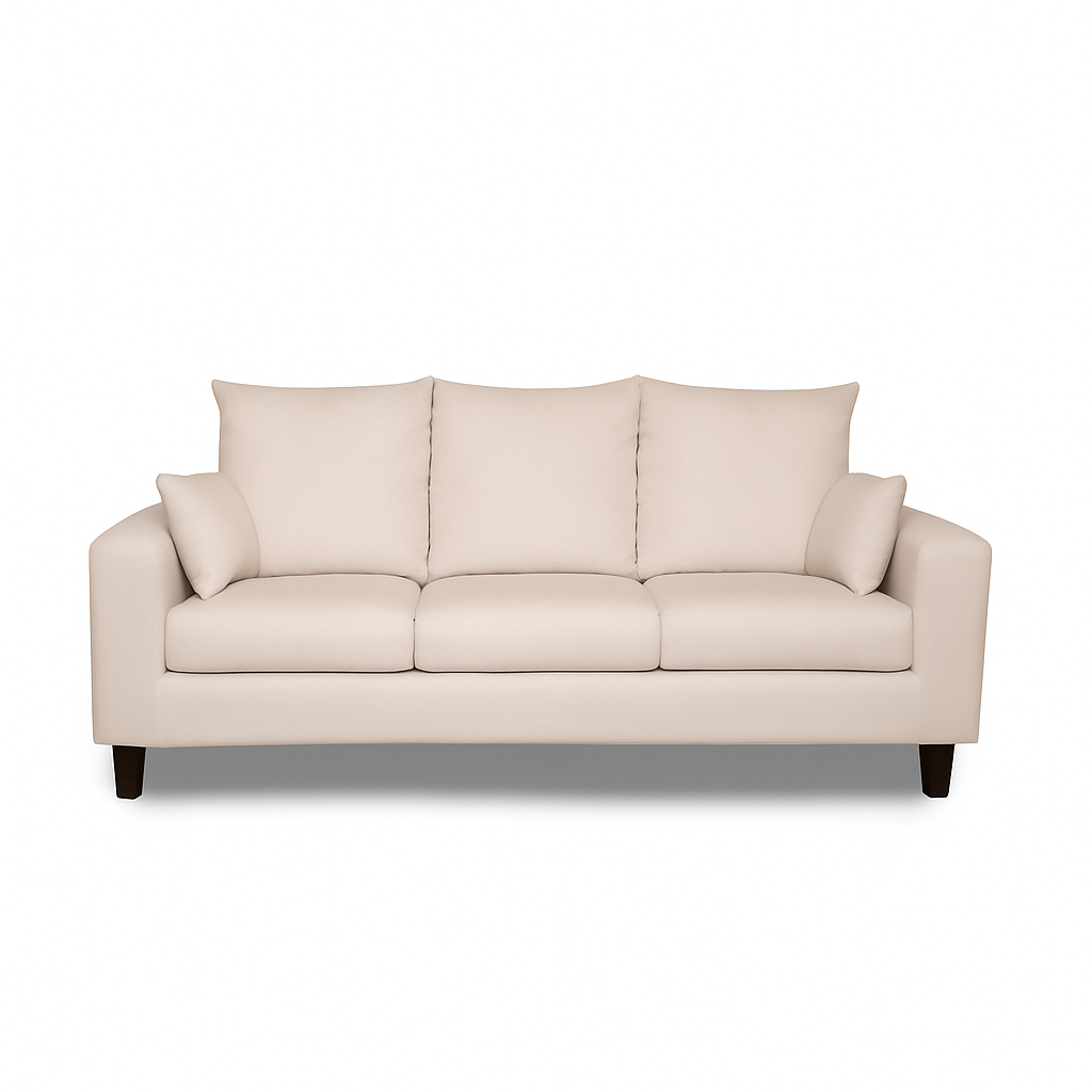 SOFA 3 Y 2 CUERPOS RAMIS EN TELA BEIGE, SET PARA LIVING - 6