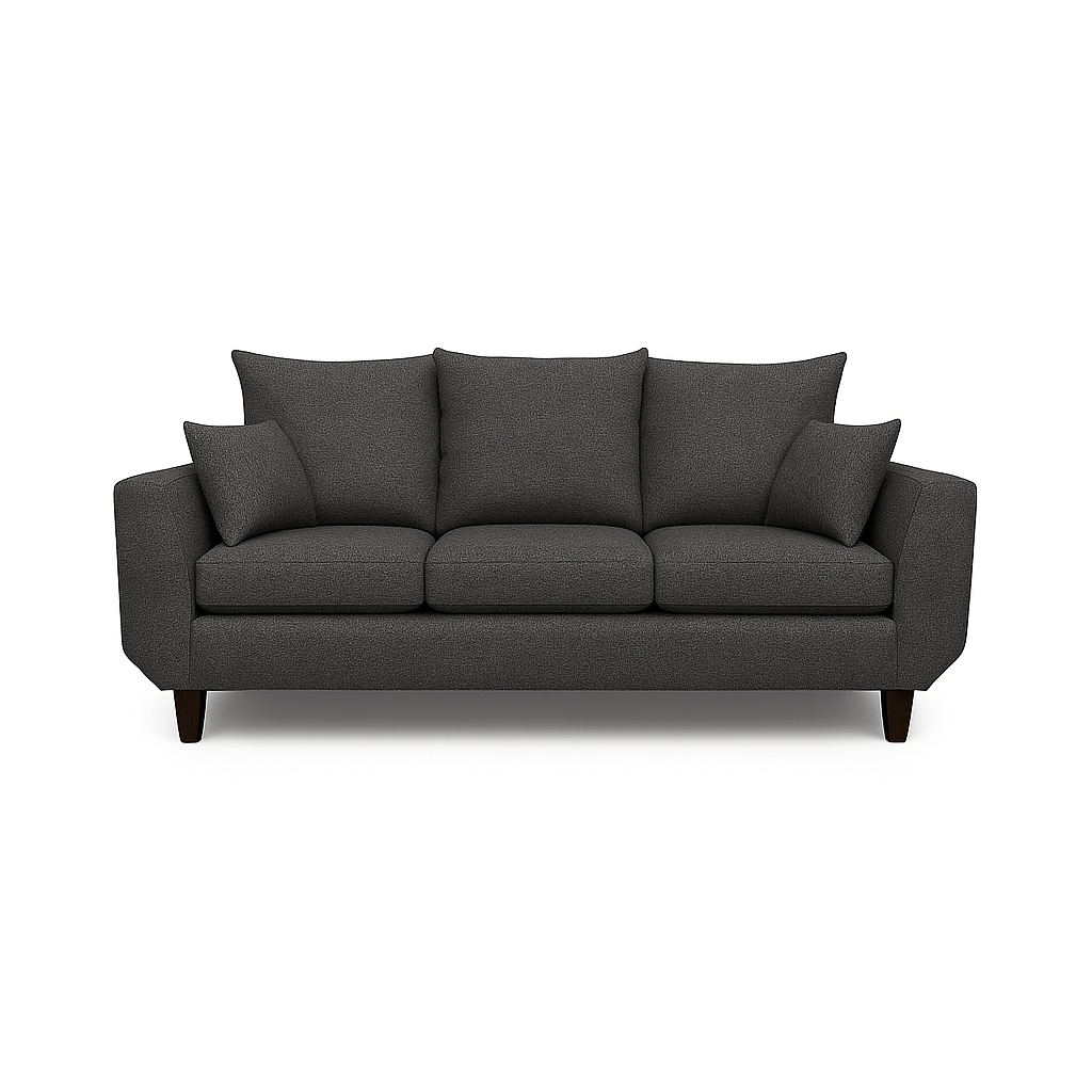 SOFA 3 Y 2 CUERPOS ROQUE EN TELA GRIS, SET PARA LIVING - 8