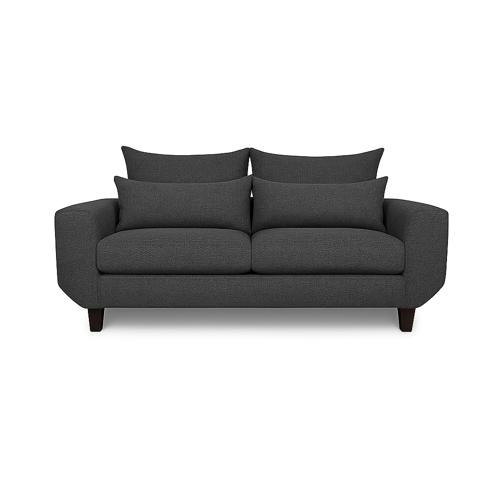 SOFA 3 Y 2 CUERPOS ROQUE EN TELA GRIS, SET PARA LIVING - 9