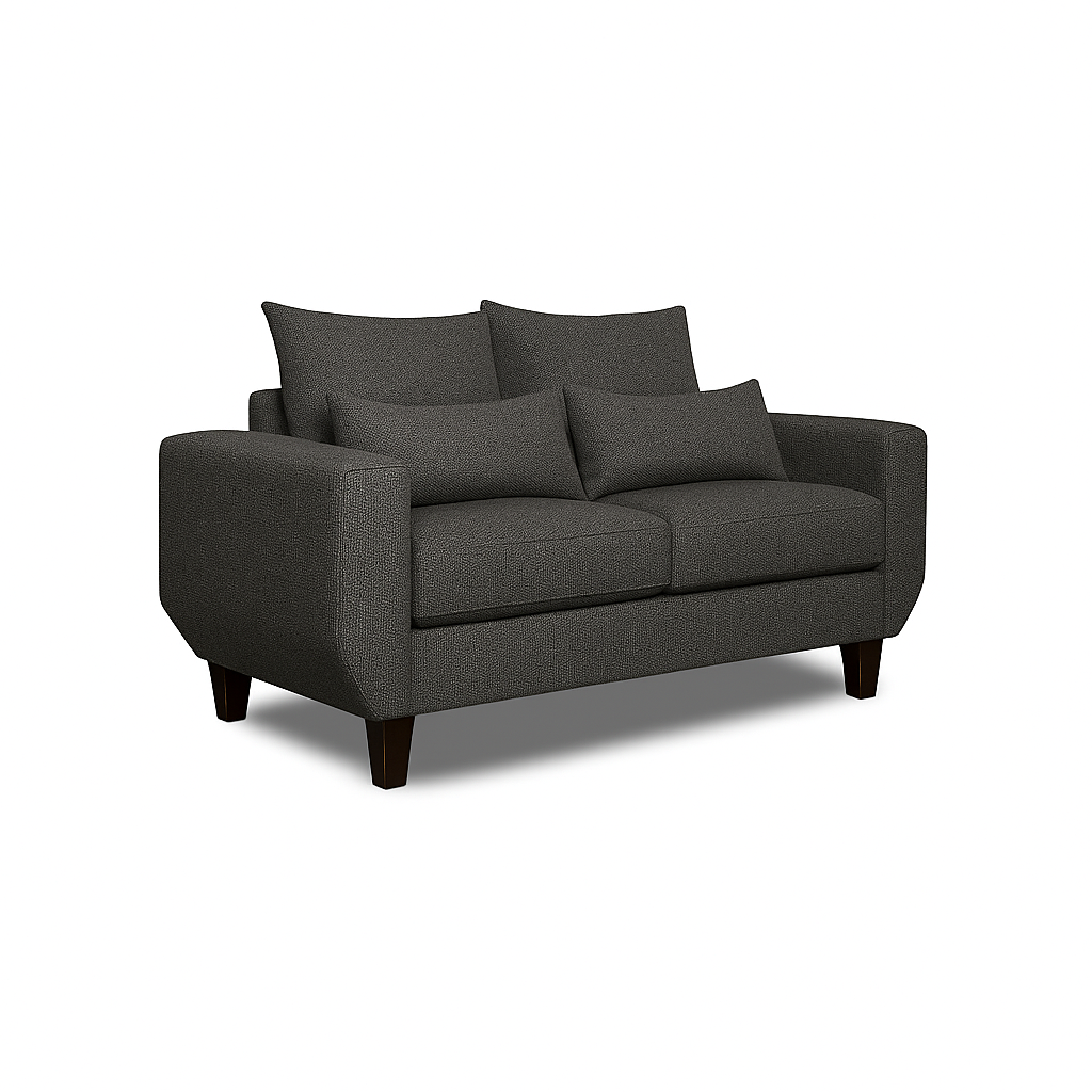 SOFA 3 Y 2 CUERPOS ROQUE EN TELA GRIS, SET PARA LIVING - 11