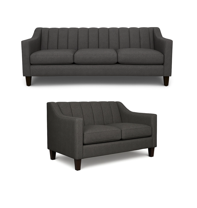 SOFA 3 Y 2 CUERPOS RAUS EN TELA GRIS, SET PARA LIVING - 5