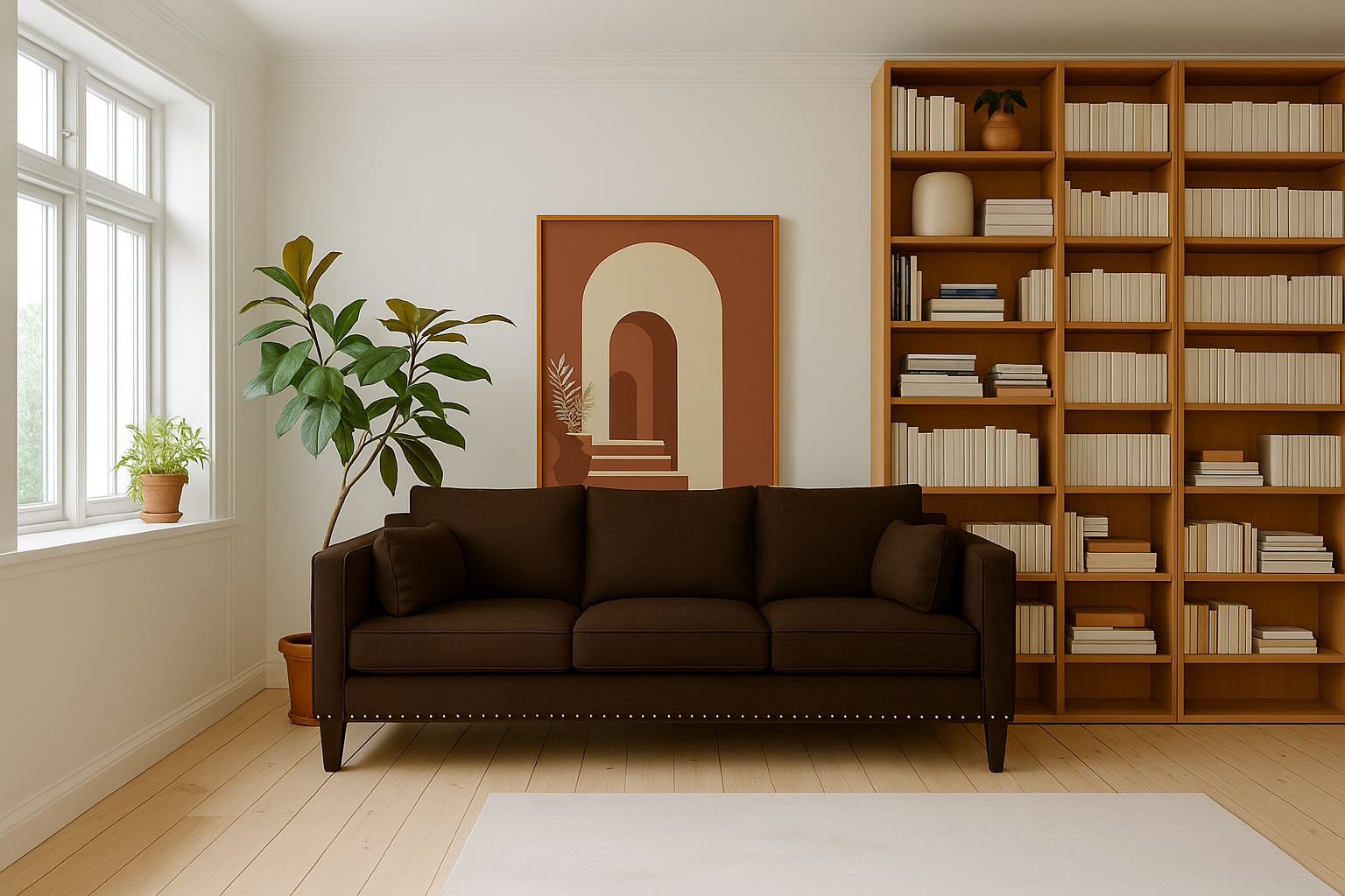 SOFA 3 CUERPOS RIBE CAFE TELA – CONFORT Y ESTILO PARA TU HOGAR - 1