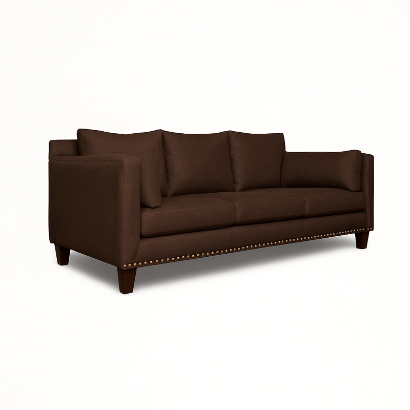 SOFA 3 CUERPOS RIBE CAFE  TELA – CONFORT Y ESTILO PARA TU HOGAR - 3