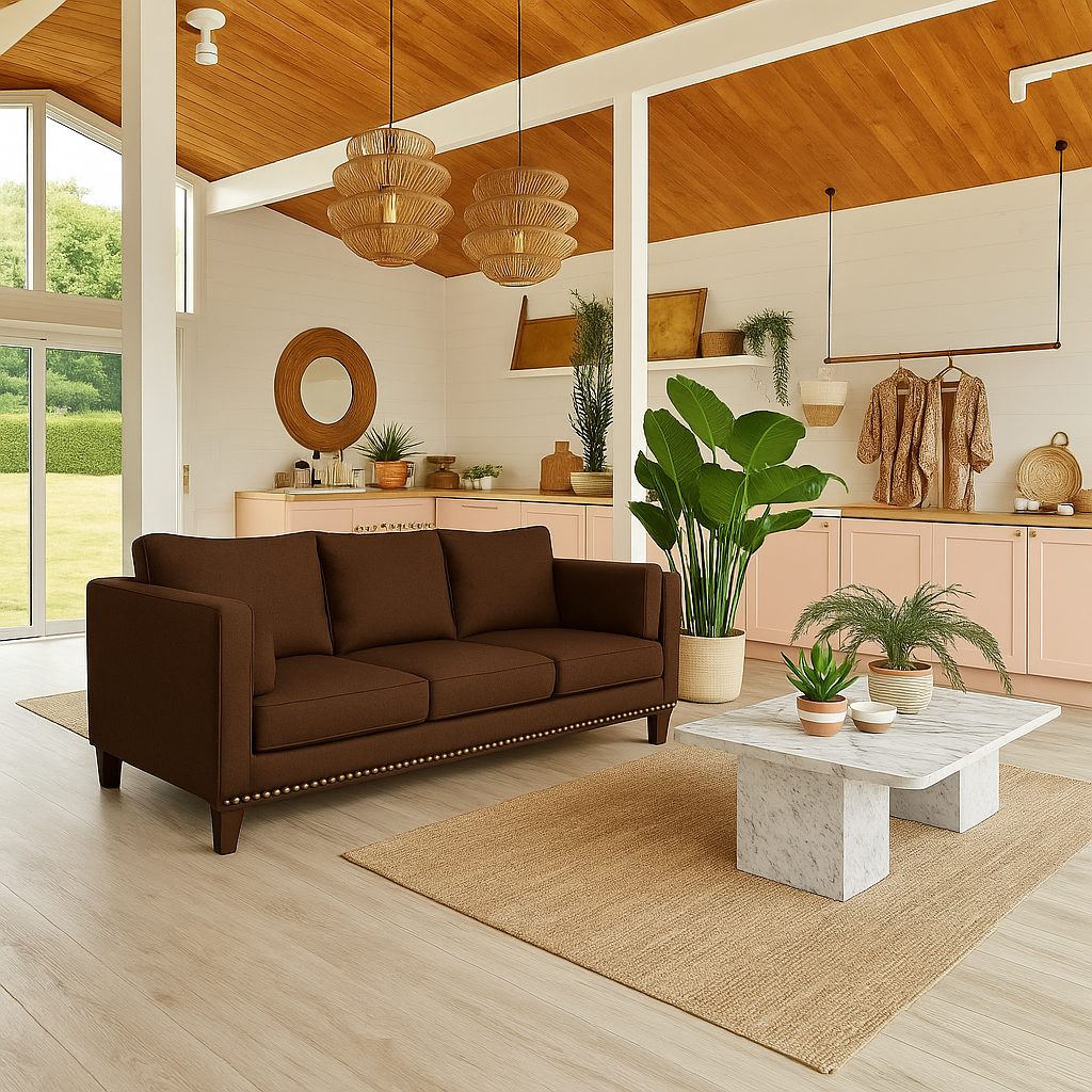 SOFA 3 CUERPOS RIBE CAFE TELA – CONFORT Y ESTILO PARA TU HOGAR - 6