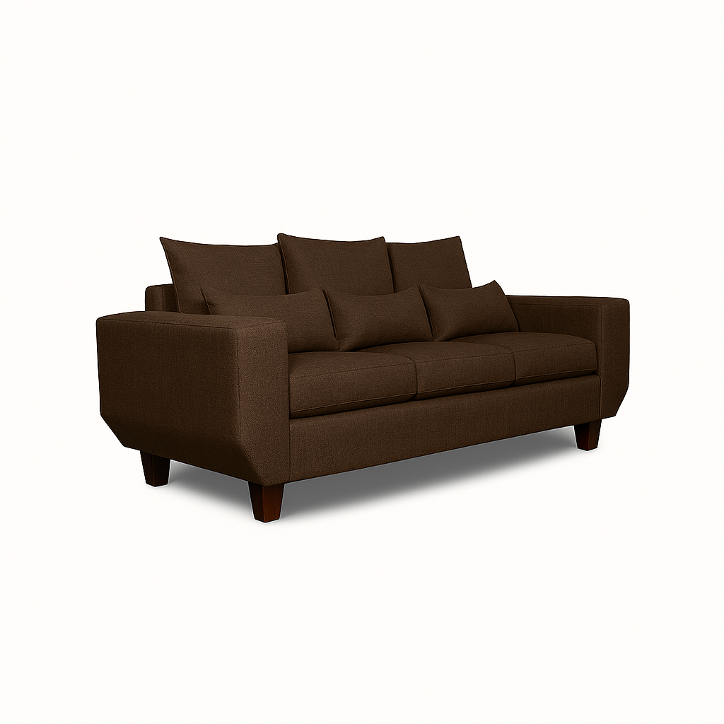 SOFA 3 CUERPOS ROQUE CAFE TELA – CONFORT Y ESTILO PARA TU HOGAR - 4