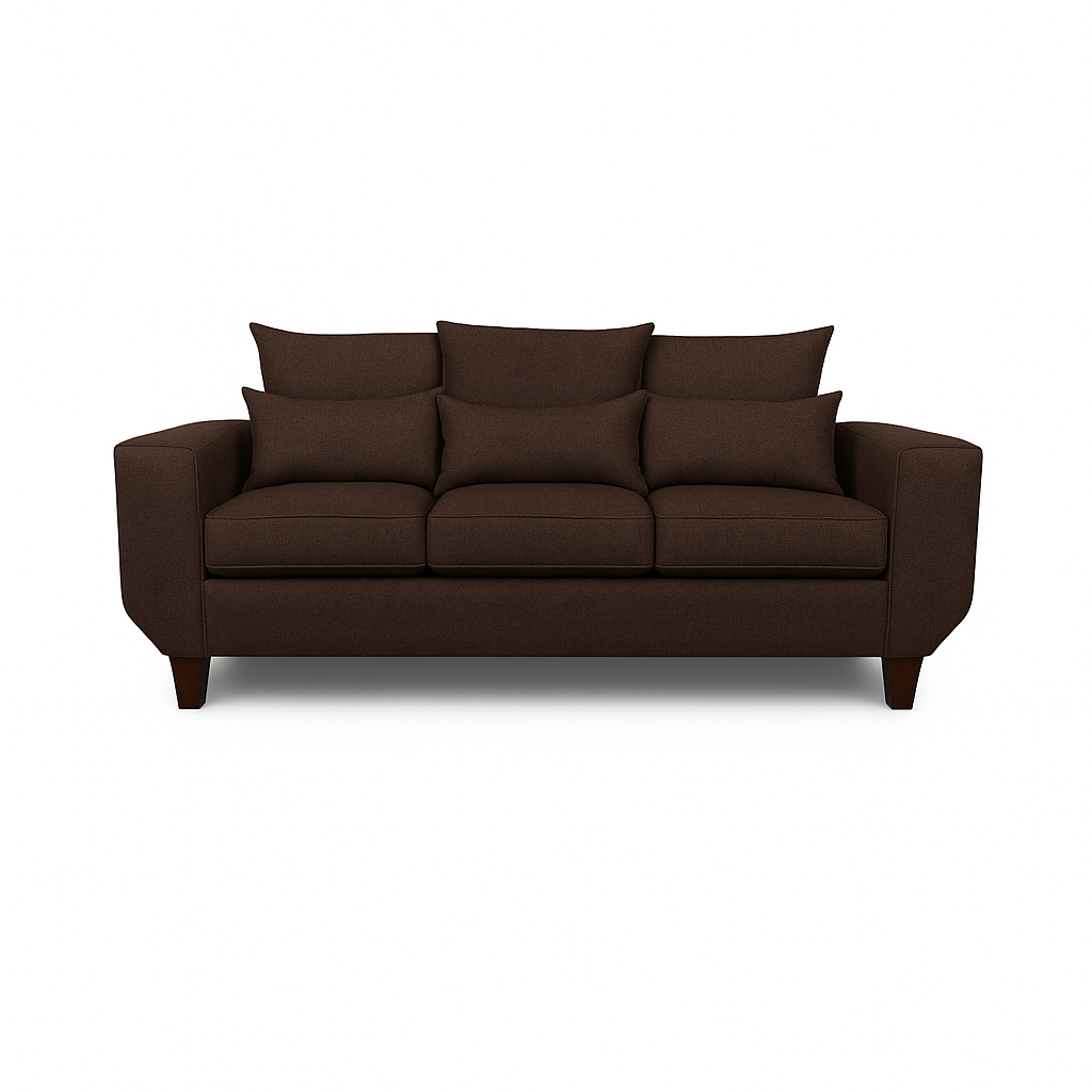 SOFA 3 CUERPOS ROQUE CAFE TELA – CONFORT Y ESTILO PARA TU HOGAR - 5