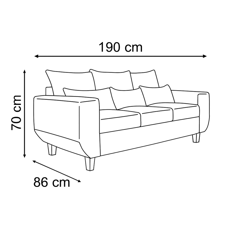 SOFA 3 CUERPOS ROQUE CAFE  TELA – CONFORT Y ESTILO PARA TU HOGAR - 9