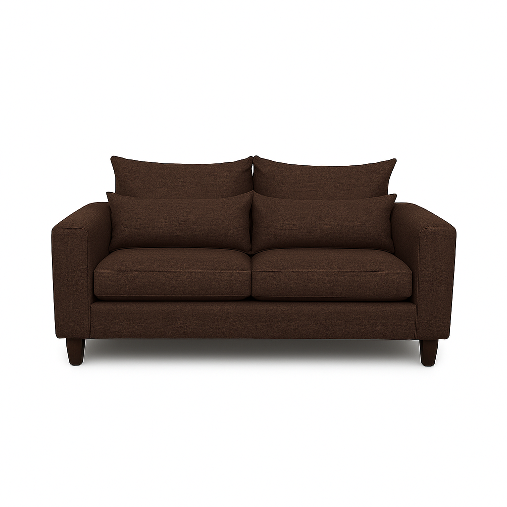 SOFA 3 Y 2 CUERPOS RAMIS EN TELA CAFE, SET PARA LIVING - 9