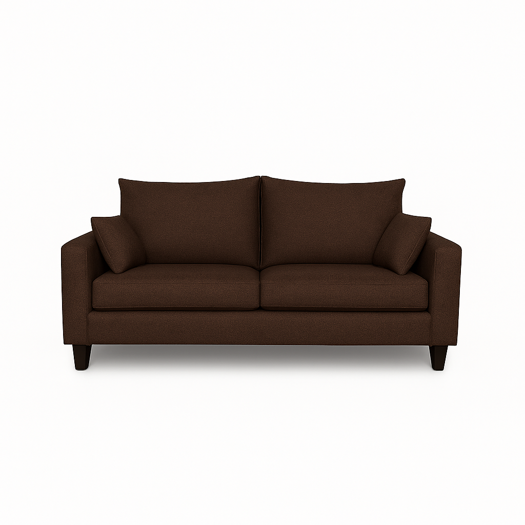 SOFA 3 Y 2 CUERPOS RAMIS EN TELA CAFE, SET PARA LIVING - 11