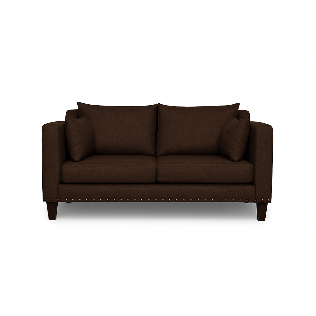 SOFA 3 Y 2 CUERPOS RIBE EN TELA CAFE, SET PARA LIVING - 9