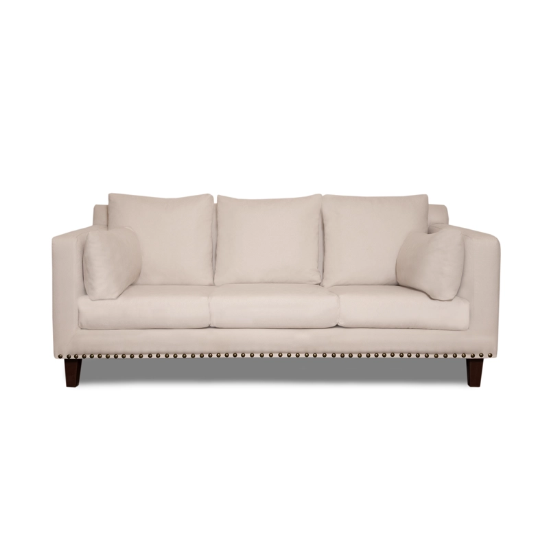 SOFA 3 CUERPOS RIBE BEIGE TELA – CONFORT Y ESTILO PARA TU HOGAR - 3