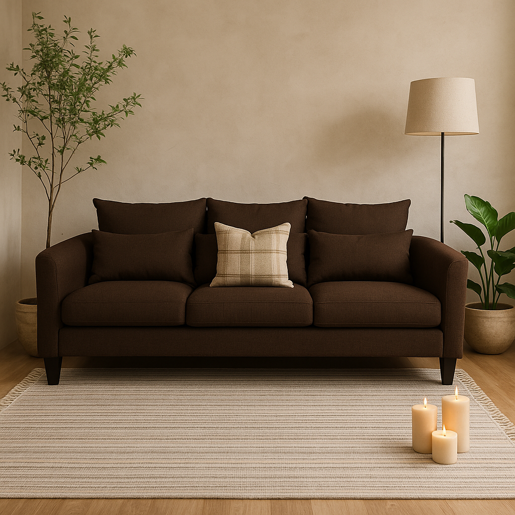 SOFA 3 CUERPOS RAMIS CAFE TELA – CONFORT Y ESTILO PARA TU HOGAR - 7