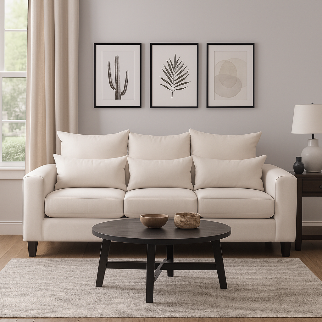 SOFA 3 CUERPOS RAMIS BEIGE TELA – CONFORT Y ESTILO PARA TU HOGAR - 7