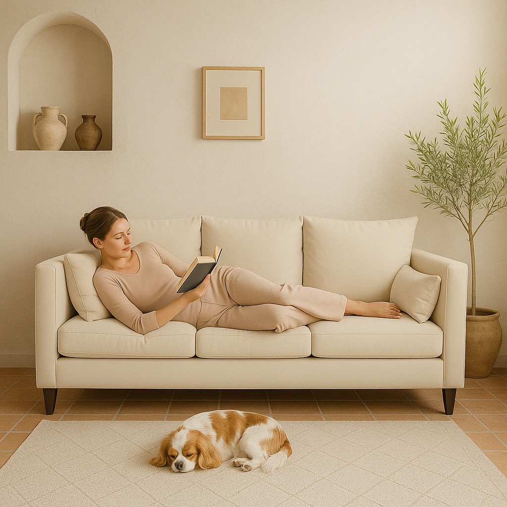 SOFA 3 CUERPOS RAGNAR BEIGE TELA – CONFORT Y ESTILO PARA TU HOGAR - 2