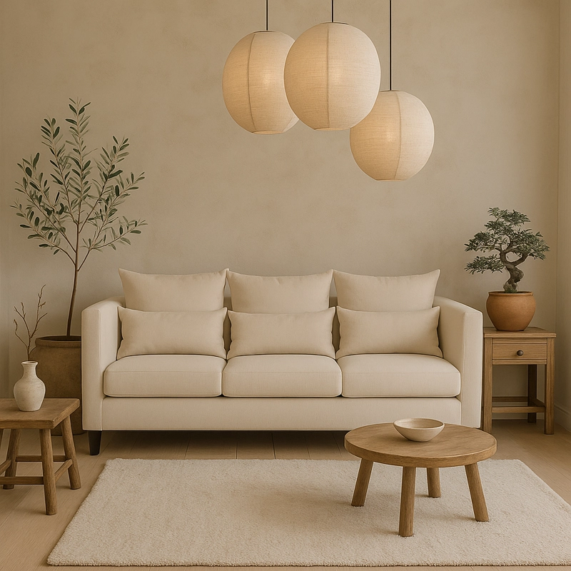 SOFA 3 CUERPOS RAGNAR BEIGE TELA – CONFORT Y ESTILO PARA TU HOGAR - 9