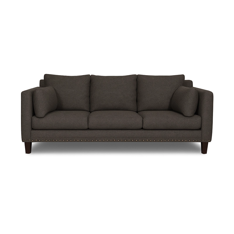 SOFA 3 CUERPOS RIBE GRIS OSCURO TELA – CONFORT Y ESTILO PARA TU HOGAR - 2