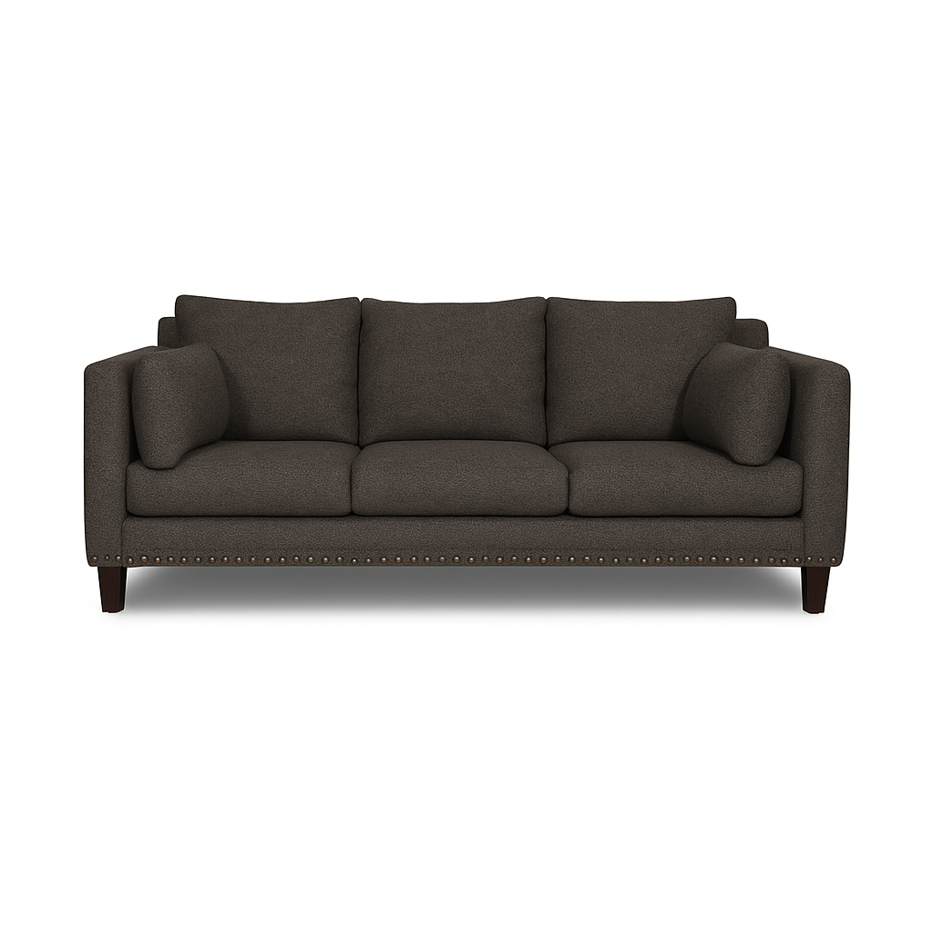 SOFA 3 CUERPOS RIBE GRIS OSCURO TELA – CONFORT Y ESTILO PARA TU HOGAR - 2