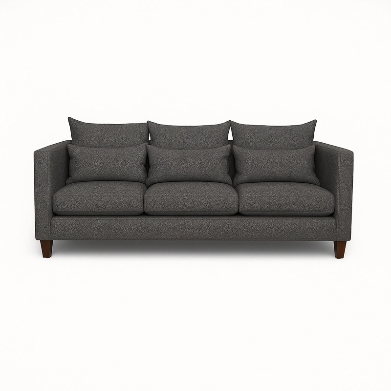 SOFA 3 CUERPOS RAGNAR GRIS OSCURO TELA – CONFORT Y ESTILO PARA TU HOGAR - 2
