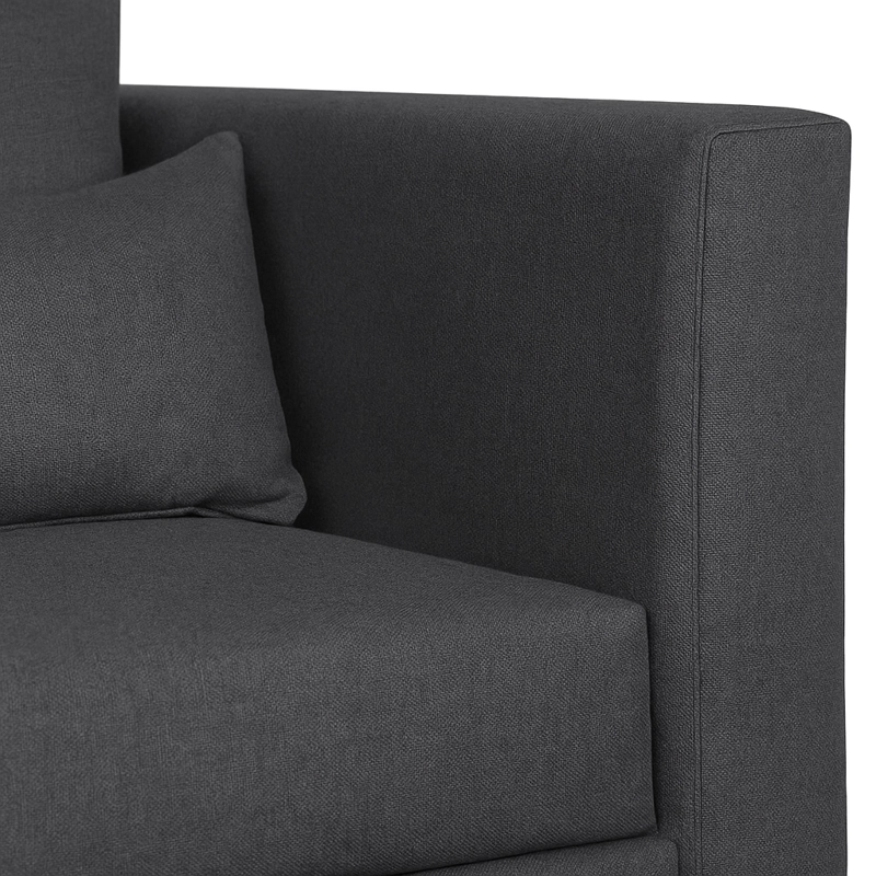 SOFA 3 CUERPOS RAGNAR GRIS OSCURO TELA – CONFORT Y ESTILO PARA TU HOGAR - 5