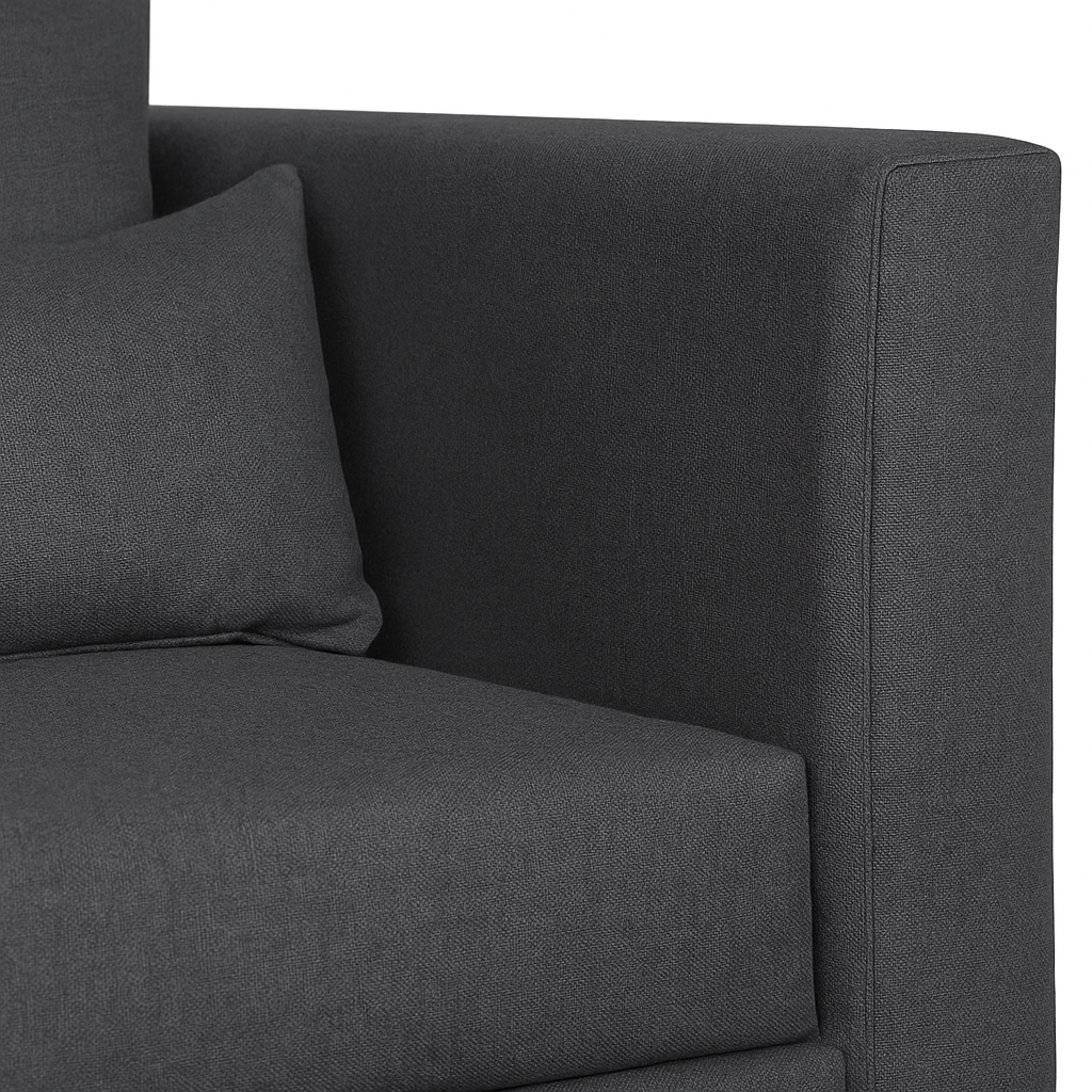 SOFA 3 CUERPOS RAGNAR GRIS OSCURO TELA – CONFORT Y ESTILO PARA TU HOGAR - 5