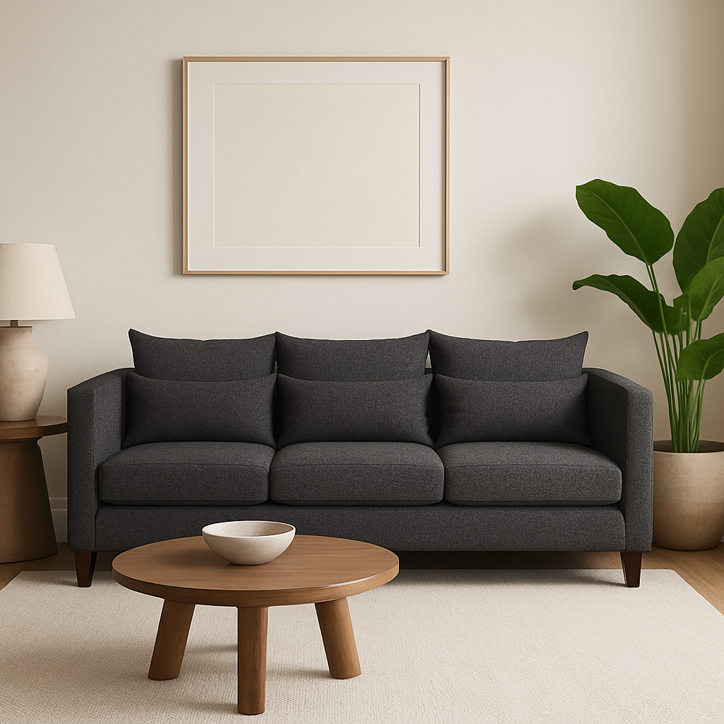 SOFA 3 CUERPOS RAGNAR GRIS OSCURO TELA – CONFORT Y ESTILO PARA TU HOGAR - 8