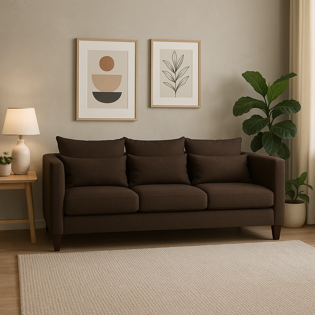 SOFA 3 CUERPOS RAGNAR CAFE TELA – CONFORT Y ESTILO PARA TU HOGAR - 1