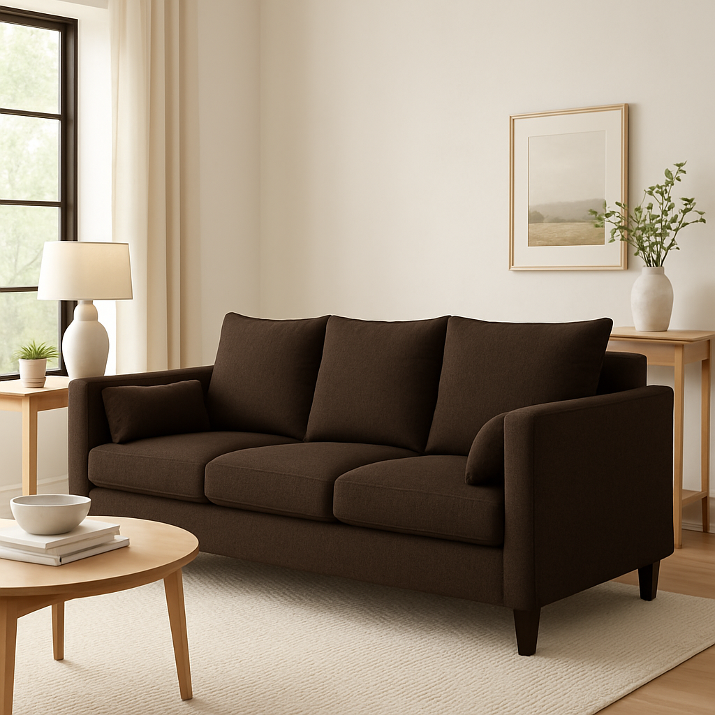 SOFA 3 CUERPOS RAGNAR CAFE TELA – CONFORT Y ESTILO PARA TU HOGAR - 7