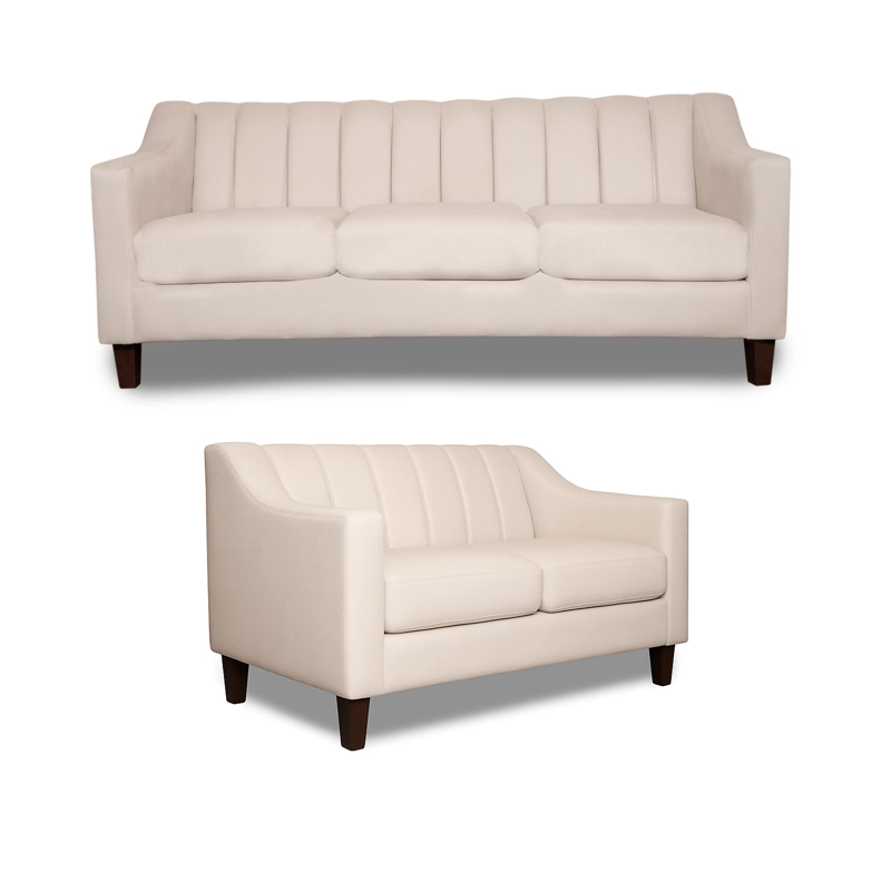 SOFA 3 Y 2 CUERPOS CASA WOW DECO RAUS EN TELA BEIGE SET LIVING - 2
