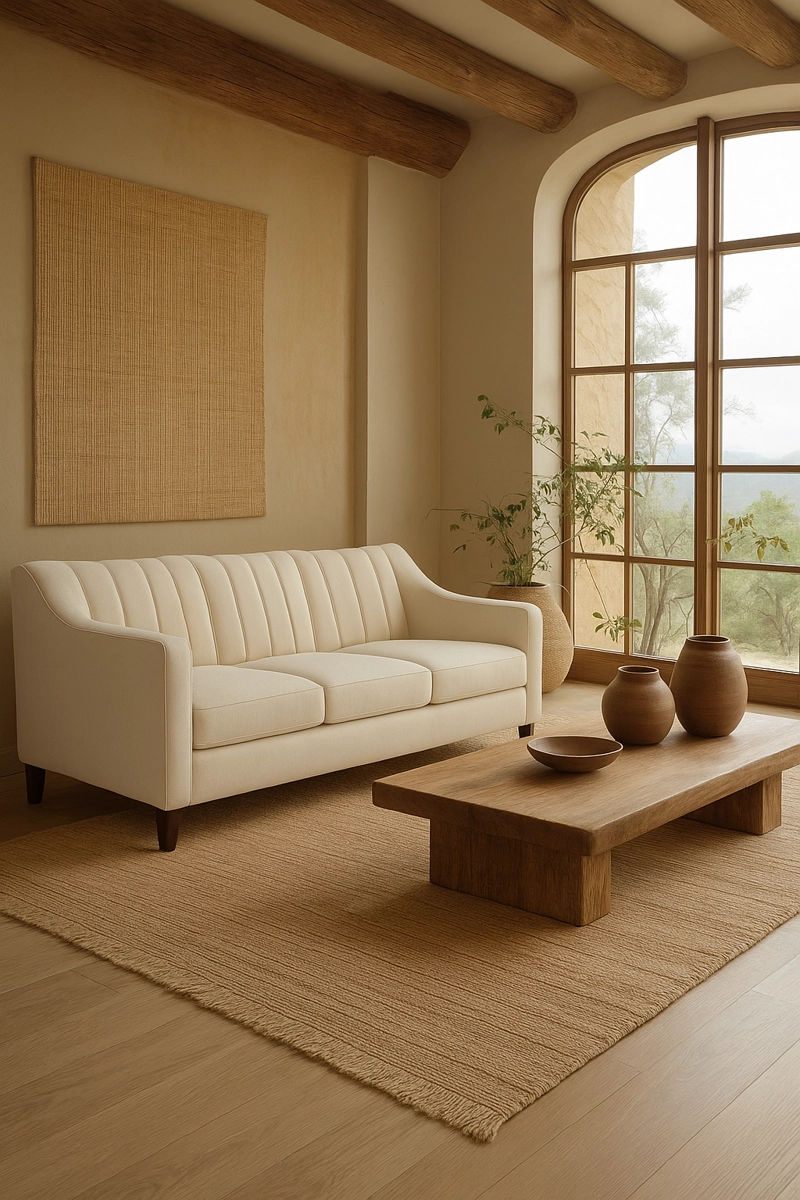 SOFA 3 CUERPOS RAUS BEIGE TELA – CONFORT Y ESTILO PARA TU HOGAR - 6